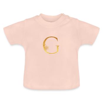 Lettre initiale G - T-shirt bio col rond Bébé - rose cristal - Devant
