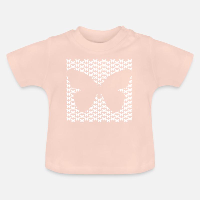 Beaucoup de papillons - T-shirt bio col rond Bébé - rose cristal