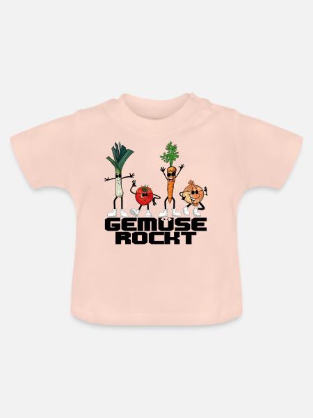 gemuse rockt - Baby Bio-T-Shirt mit Rundhals - Kristallrosa