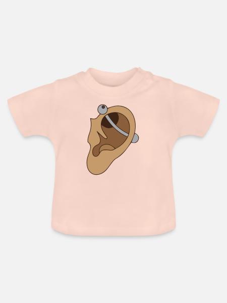 Ohrpiercing - Piercing - Baby Bio-T-Shirt mit Rundhals - Kristallrosa