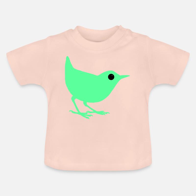Oiseau turquoise - T-shirt bio col rond Bébé - rose cristal
