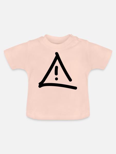 Vorsicht Achtung - Baby Bio-T-Shirt mit Rundhals - Kristallrosa