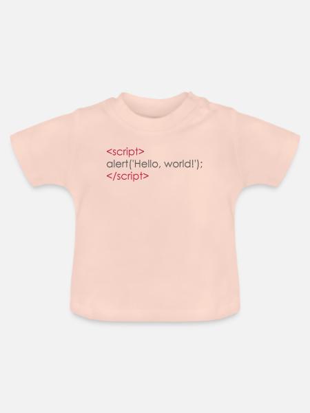 hello world - Baby Bio-T-Shirt mit Rundhals - Kristallrosa