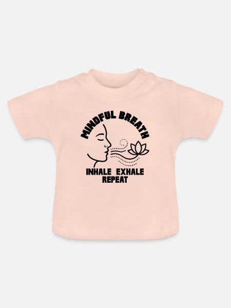 Mindful Breath Achtsamkeit Ruhe - Baby Bio-T-Shirt mit Rundhals - Kristallrosa