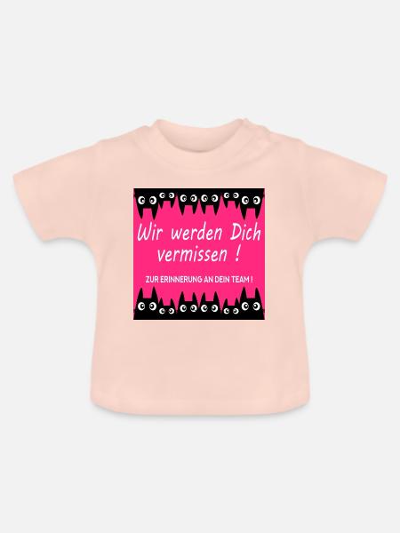 Abschied Kollegin Katzen - Baby Bio-T-Shirt mit Rundhals - Kristallrosa
