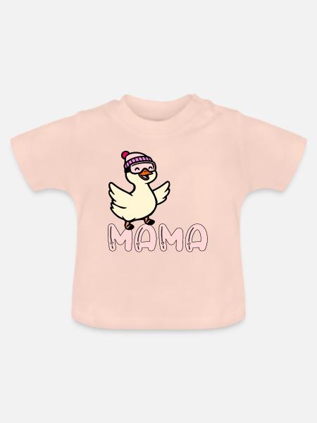 Skifahrerin - Ski Mama - Baby Bio-T-Shirt mit Rundhals - Kristallrosa