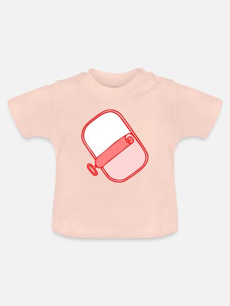 Namensfläche Fischdose - Baby Bio-T-Shirt mit Rundhals - Kristallrosa