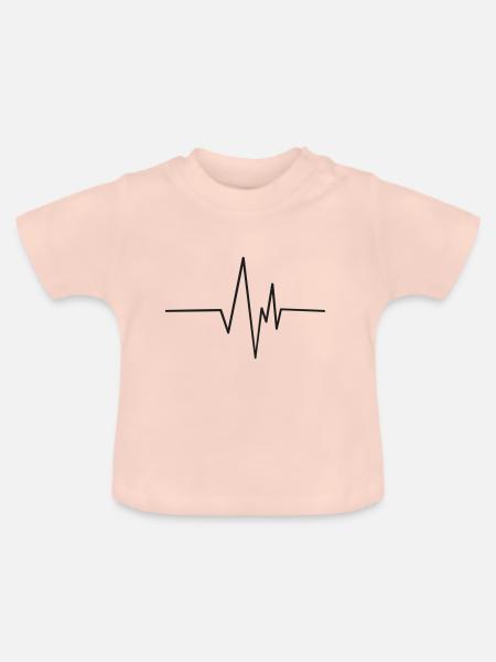Herz Zeichen EKG Design - Baby Bio-T-Shirt mit Rundhals - Kristallrosa