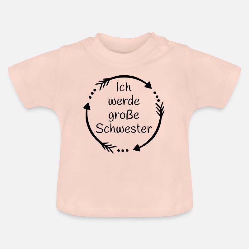 Ich werde grosse Schwester - Baby Bio-T-Shirt mit Rundhals - Kristallrosa