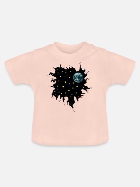 Galaxie - Baby Bio-T-Shirt mit Rundhals - Kristallrosa