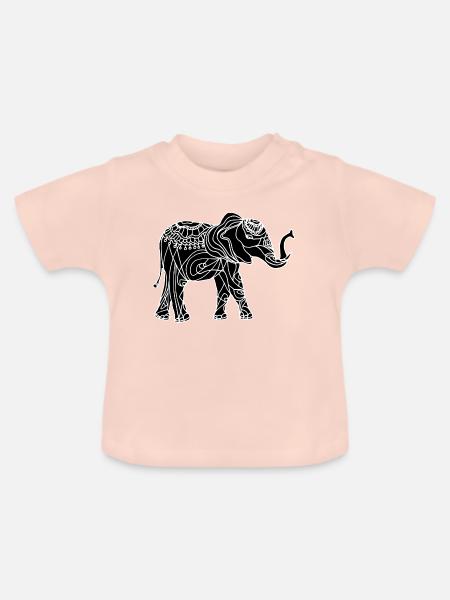 Elefant - Baby Bio-T-Shirt mit Rundhals - Kristallrosa