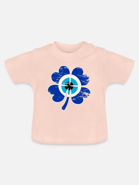 Nazar Vierblättriges Kleeblatt - Baby Bio-T-Shirt mit Rundhals - Kristallrosa
