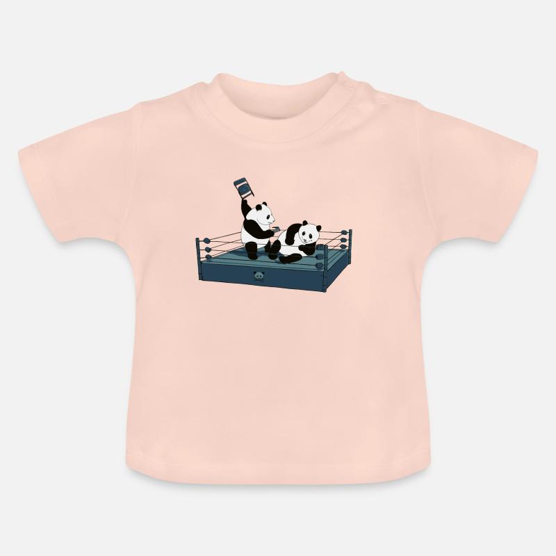 Pandamania - T-shirt bio col rond Bébé - rose cristal