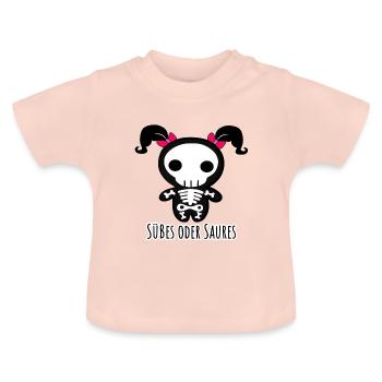 Sweet ou traiter des tresses roses squelettiques de Helloween - T-shirt bio col rond Bébé - rose cristal - Devant