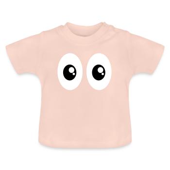 Funny Comic Cartoon Eyes Funny Gift Cheeky - Baby Organic T-Shirt with Round Neck - crystal pink - Front