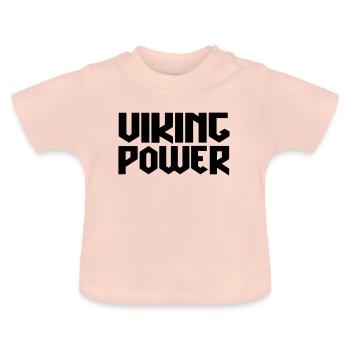 viking power - Baby Organic T-Shirt with Round Neck - crystal pink - Front