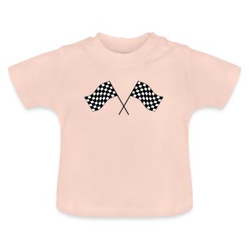 Drapeau à damier - T-shirt bio col rond Bébé - rose cristal - Devant