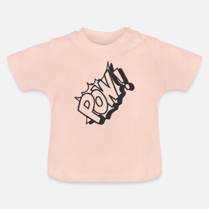 Comic Pow - T-shirt bio col rond Bébé - rose cristal
