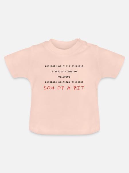 son of a bit - Baby Bio-T-Shirt mit Rundhals - Kristallrosa