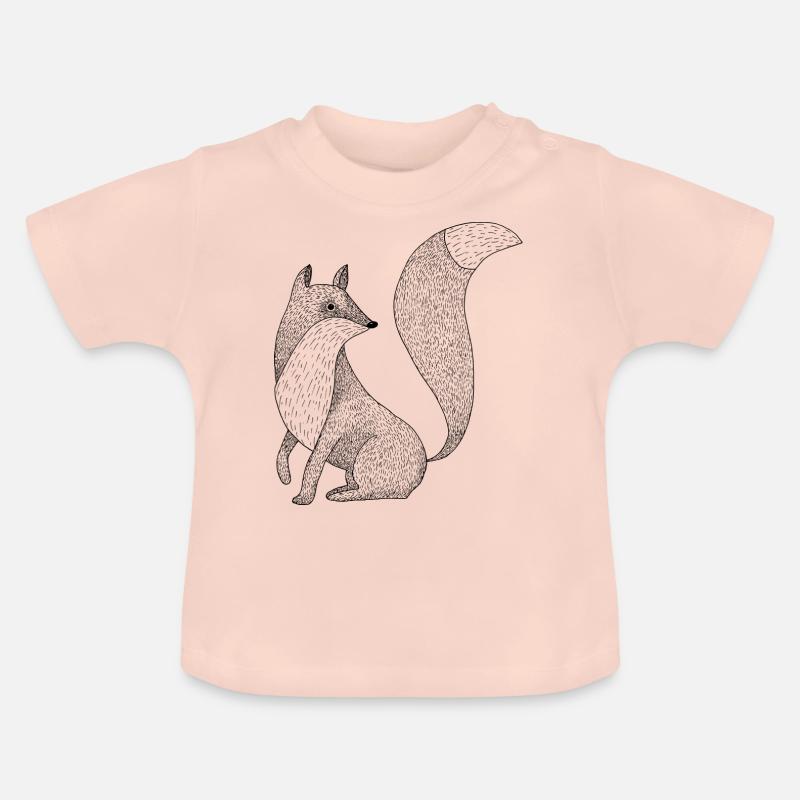 renard - T-shirt bio col rond Bébé - rose cristal