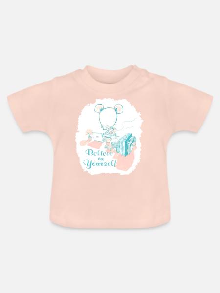 Believe in Yourself - Baby Bio-T-Shirt mit Rundhals - Kristallrosa