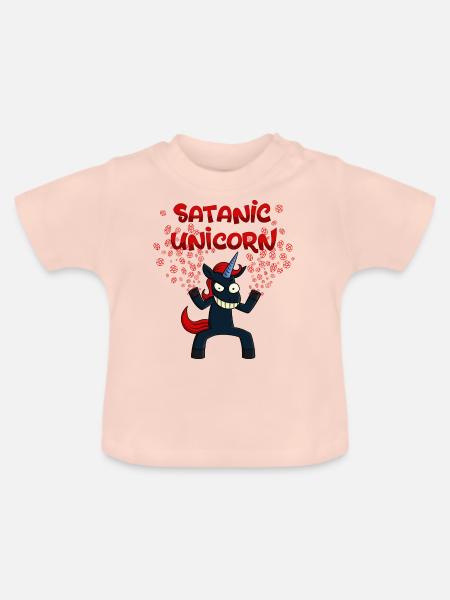 Satanisches Einhorn - Baby Bio-T-Shirt mit Rundhals - Kristallrosa