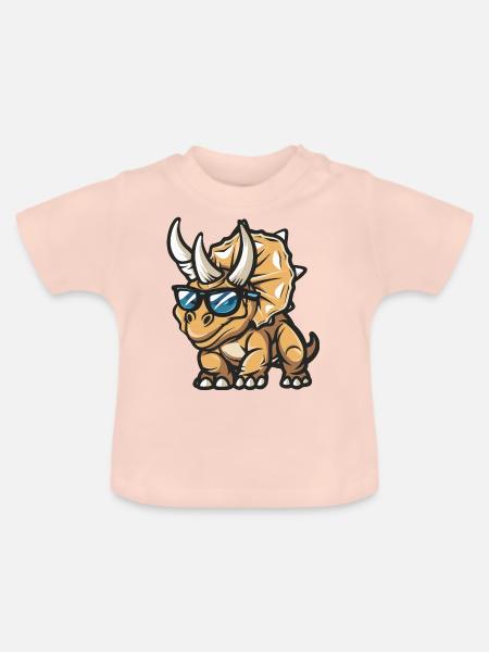 Dinosaurier triceratops Tier - Baby Bio-T-Shirt mit Rundhals - Kristallrosa