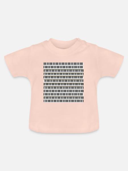 Klavier Tastatur - Baby Bio-T-Shirt mit Rundhals - Kristallrosa