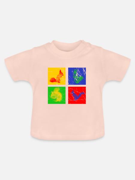 Eichhörnchen - Baby Bio-T-Shirt mit Rundhals - Kristallrosa