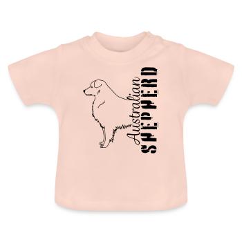 Aussies herding dog pet - Baby Organic T-Shirt with Round Neck - crystal pink - Front