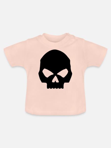 Schädel - Baby Bio-T-Shirt mit Rundhals - Kristallrosa
