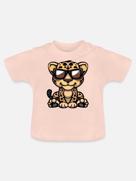 Leopard Tier - Baby Bio-T-Shirt mit Rundhals - Kristallrosa