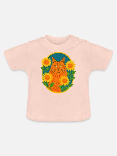 Ginger Kitty Katze - Baby Bio-T-Shirt mit Rundhals - Kristallrosa