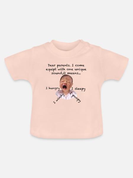 Neue / neue Eltern - Baby Bio-T-Shirt mit Rundhals - Kristallrosa