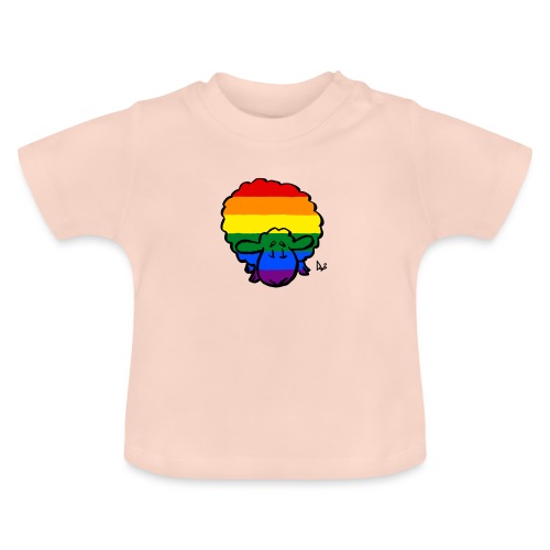 Rainbow Pride Lampaat - Vauvan luomu-t-paita, jossa pyöreä pääntie