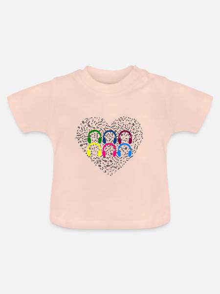 Love Musik - Baby Bio-T-Shirt mit Rundhals - Kristallrosa