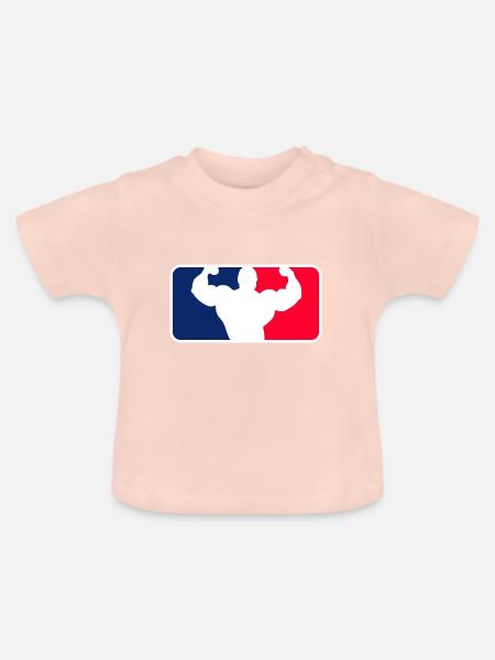 Bodybuilding League - Baby Bio-T-Shirt mit Rundhals - Kristallrosa