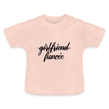 Petite amie fiancée - T-shirt bio col rond Bébé - rose cristal - Devant