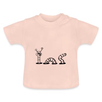 lombrics - T-shirt bio col rond Bébé - rose cristal - Devant