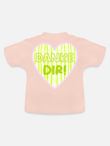 Danke Dir Herz - Baby Bio-T-Shirt mit Rundhals - Kristallrosa