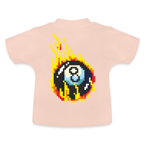 Pixelart No. 2 (Burning 8-Ball) - Farbe/colour - Baby Bio-T-Shirt mit Rundhals