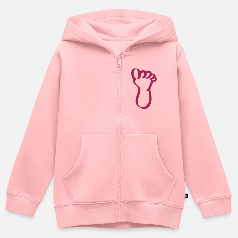 fuss - Sweat Premium à capuche zippé enfant bio - rose