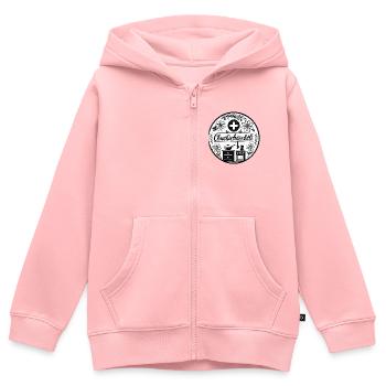 Chuchichäschtli - terme culte suisse - Sweat Premium à capuche zippé enfant bio - rose - Devant - AI Model Kid Female (0cm)