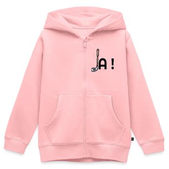Golf Zusage Ja - Sweat Premium à capuche zippé enfant bio - rose - Devant - AI Model Kid Female (0cm)