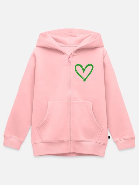 Herz - Kinder Premium Organic Zip Hoodie - Rosa