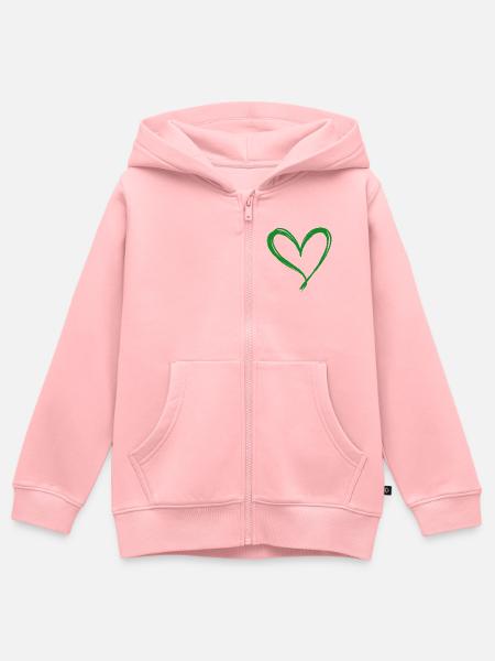 Herz - Kinder Premium Organic Zip Hoodie - Rosa