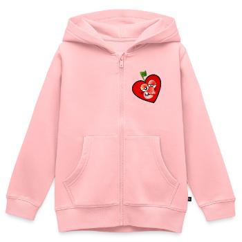 Kirsche Müde - Kinder Premium Organic Zip Hoodie - Rosa - Vorne - AI Model Kid Female (0cm)