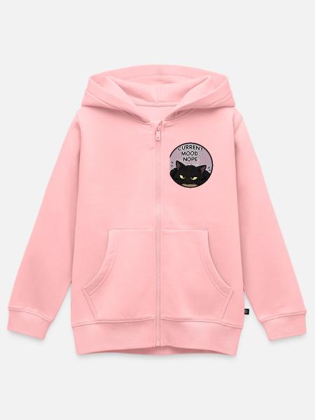 Aktuelle Stimmung: Nein, Katze - Kinder Premium Organic Zip Hoodie - Rosa