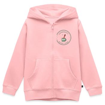 Kaffee & Rotstift Retro für Lehrer und Lehrerinnen - Kinder Premium Organic Zip Hoodie - Rosa - Vorne - AI Model Kid Female (0cm)