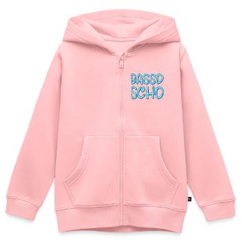 Bassd scho - Kinder Premium Organic Zip Hoodie - Rosa - Vorne - AI Model Kid Female (0cm)